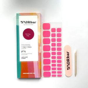WNDRbar Gel nagelsticker voor teennagels - Hot Pink - 1 strip - Nagelstickers voor UV Gelnagels - Roze - Gel nails - Gel nail wraps - Nail wraps - Semi-cured nail wraps - Nail stickers - gellak stickers - Gel Pedicures