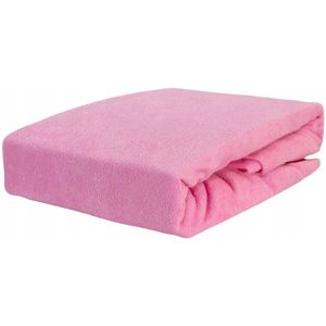 Hoeslaken Terry 160x200cm Lila Roze Katoen met Elastiek