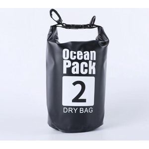 Waterdichte Tas - Dry bag - 2L - Zwart - Ocean Pack - Dry Sack - Survival Outdoor Rugzak - Drybags - Boottas - Zeiltas
