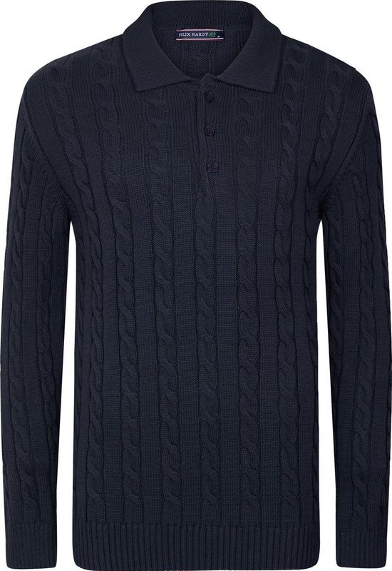 Felix Hardy - Polo Trui - Navy - Lange Mouwen - Heren - 2XL