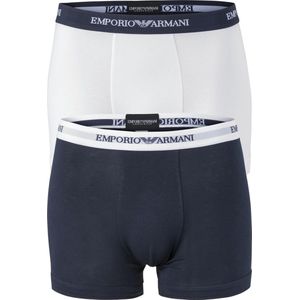 Emporio Armani - Basis 2-pack Boxershorts Wit / Blauw - XL
