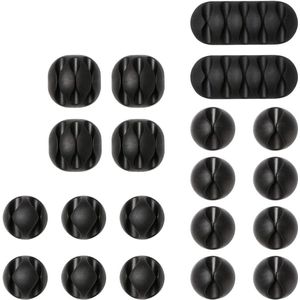Multifunctionele Kabelclips voor Bureau - 20 Stuks, Kabelhouders in Diverse Groottes, Zelfklevend en Duurzaam