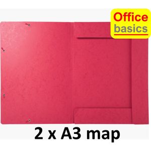 2 x A3 Elastomap Office Basics - extra stevig glans karton - rood