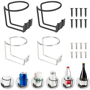 Ibenzoa® Set van vier roestvrijstalen bekerhouders voor auto en boot met schroeven