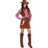 Widmann - Cowboy & Cowgirl Kostuum - Cowgirl Luxe Renegade Kostuum Vrouw - Bruin - Small - Carnavalskleding - Verkleedkleding