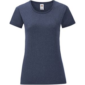 Fruit Of The Loom Meisjes Iconische T-Shirt (Heather Marine)
