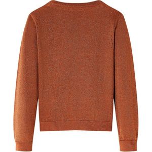 Kindervest Gebreid Cognac - Maat 128 Kindervest - Kinderkleding - Meisjesjas - Jongensjas - Winterjas