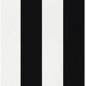 Behang 286694 papierbehang met strepen in zwart-wit - 10,05m x 0,53m (L x B)