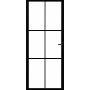 vidaXL Binnendeur - Binnendeuren - Deur - Glazen Deur - Binnendeur 83x201,5 cm ESG-glas en aluminium zwart