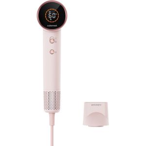 Cubenest - SwiftDry - SDH001 - haardroger - Ionische Fohn met Diffuser - Haardroger Krullen - Fohn Geluidsarm, Display in Celsius, 4 Warmtestanden, 2 Snelheden - 8 combineerbare modi - Roze