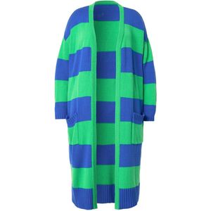 Angel of Style - Dames - Lang vest straight fit blokstrepen - Mintgroen - Maat 46+