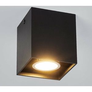 Arcchio - plafondlamp - 1licht - aluminium - H: 9.5 cm - GU10 - zwart