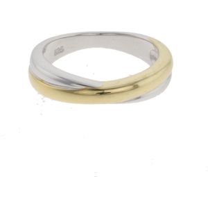 Behave - Ring - Zilver - Goud - Minimalistisch design - 925 zilver - Maat 53 - 17mm