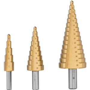 PARKSIDE® Getrapte boren set 3-delig - Stappenboor - Trapboor - Trappen Boor - HSS-staal met titanium coating