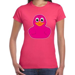 Bellatio Decorations Verkleed T-shirt dames - roze - eend - Carnaval/themafeesten XS
