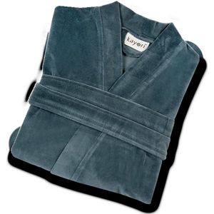 Kayori Mori Badjas - Unisex - Biologisch Katoen - Blauw - S - Kort