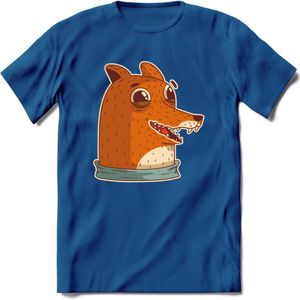 Lachende vos T-Shirt Grappig | Dieren honden Kleding Kado Heren / Dames | Animal Skateboard Cadeau shirt - Donker Blauw - XXL