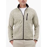 Lerros Heren vest ecru (Maat: S) - Mélange - Halslijn: Opstaande kraag,