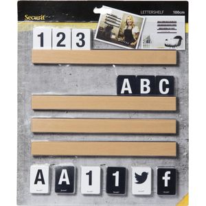 Letterbord Teak - 169 cijfers en letters
