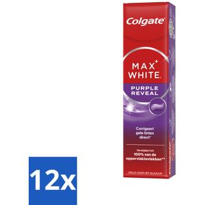 Colgate - Tandpasta - Max White - Purple Reveal - 75 ml - Voordeelverpakking - 12 stuks