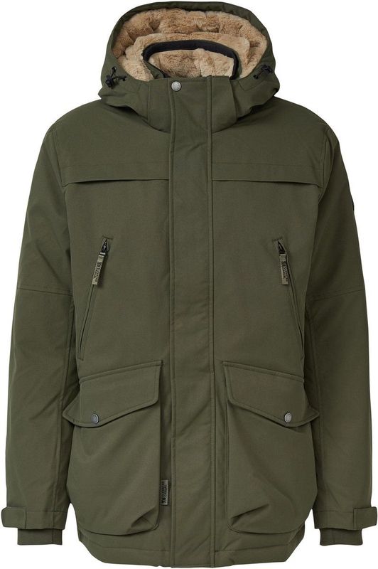 Buitenjas - Gewatteerde Jas - Waterafstotend - Met Verstelbare Capuchon