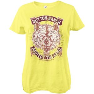 Yellowstone Dames Tshirt -S- Dutton Ranch - Protect The Land Geel