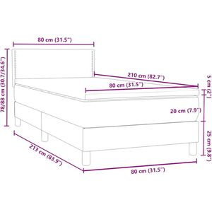 vidaXL - Boxspring - met - matras - fluweel - donkergroen - 80x210 - cm