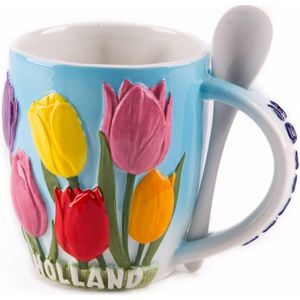 Beker met lepel tulpen Holland 'Zuiderzee'