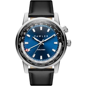 Gentium | Blauw Roestvrijstalen Wereldtijd GMT-Horloge