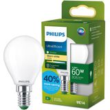 Philips UltraEfficient LED lamp - 60W - E27 fitting - Warmwit licht: 2700K - Mat glas - P45 kogellamp - Lange levensduur