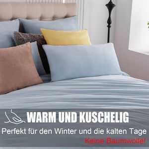 Flanel-microvezel dekbedovertrek - warm en zacht - 1 stuk - 135x200 cm