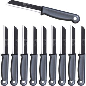 Solingen Kartelmes - Tomatenmes met Kartel - RVS - 18,5 cm met ""Blade Cover"" - Grijs - 10 stuks
