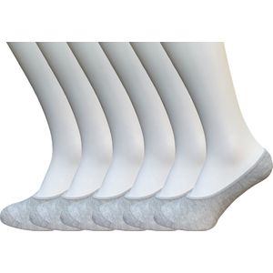 Classinn No inn Footie sneaker sokken katoen onzichtbaar 6 Paar grijs melange Maat 39-42 met logo