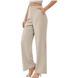 Livano Pantalon Dames - Chino - Golfbroek - Nette Broek - Met Elastische Tailleband - Volwassenen - Khaki - S