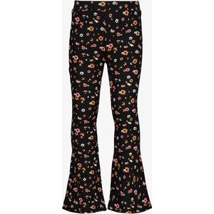 TwoDay meisjes flared broek met bloemenprint zwart - Maat 92