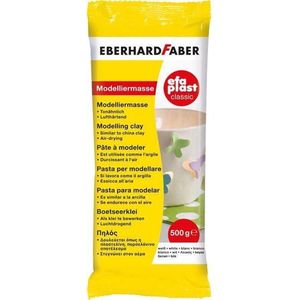 Eberhard Faber boetseerklei - Efaplast Classic - zelfhardend - 500 gram - wit - EF-570301