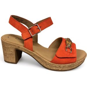 Gabor Sandaal Oranje Suede Kurk Blokhak 44.765.13