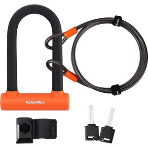 16 mm High Security Bike U Lock, met 1,8 m (6FT) beveiliging fietskabel, Heavy Duty Cycle D Lock en Mount Holder, voor motorfietsen/scooters/fietsen/deur