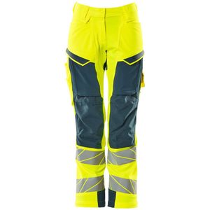 Mascot Accelerate Safe Broek met kniezakken 19078-511 - hi-vis geel/donkerpetrol