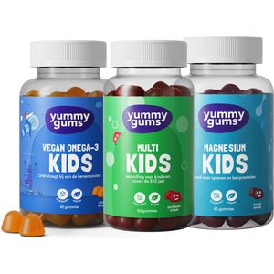 Yummygums • kids trio • Bestsellers • Multi kids • Magnesium • Omega-3 • 3x 180gr