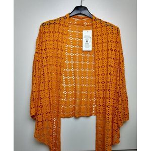 Dames vest Vera oranje bolero one size