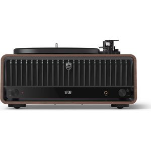 Philips - TAV9000D - All in One Platenspeler - Retro design - 2 snelheden - DAB+ / FM radio - Bluetooth - 240 W