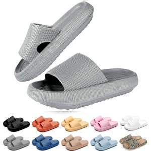 Geweo - Slippers Heren Dames - EVA Badslippers Unisex - Verdikte - Lichtgewicht - Super Zacht aan je Voeten - Anti-Slip en Stevig Voetbed - Anti-lawaai - Grijs - Maat 44/45