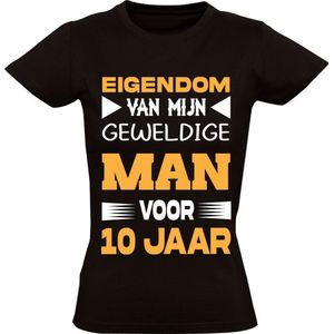 Grappig 10 jarig huwelijks jubileum Dames T-shirt - getrouwd - trouwdag - huwelijk