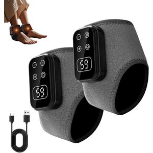 2 stuks Foot Advanced Renew Triple Method Massager, 3-in-1 Verwarmde Voet- & Enkelband, Triple Technology Voetmassager Enkel, 3-Snelheid & 5-Temperatuur, Draagbare Foots Renew Massager voor Thuisgebruik en Reizen