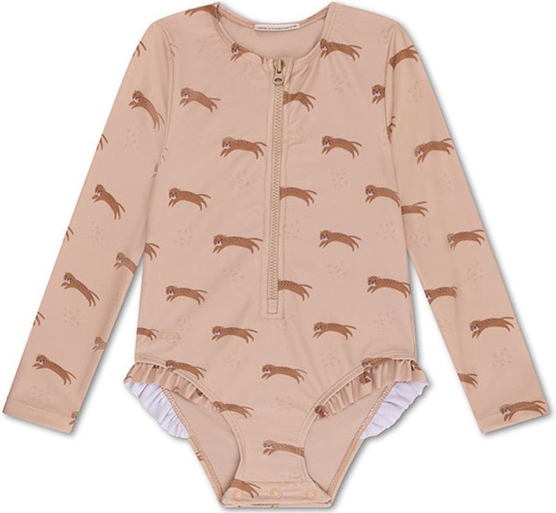 Swim Essentials - Luipaard - Badpak - Beige - Meisjes met Lange Mouwen