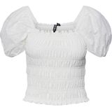 Pieces - Pclilie Ss Squared Neck Top - T-shirt - Cloud Dancer