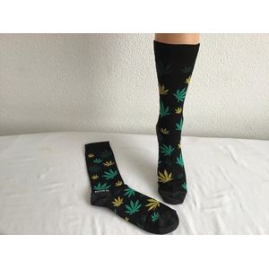 Wiet sokken - Wiet print sokken - Cannabis sokken -3 Paar katoenen sokken - Maat 36-41