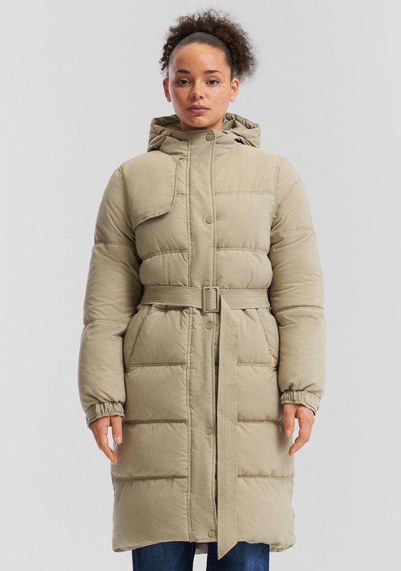 Vacht - Lange Gewatteerde Outdoorjas - Met Vaste Capuchon - Synthetische Vulling