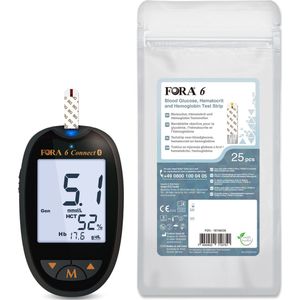 FORA 6 Connect | Bloedglucose-, Hematocriet- en Hemoglobine Meter - mg/dl (Multi-parameter)